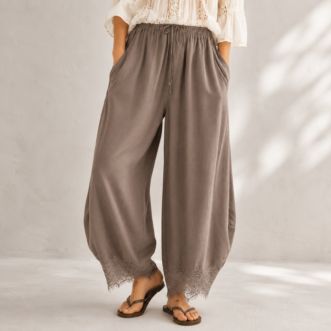 Aurelie Lace-Trimmed Pants
