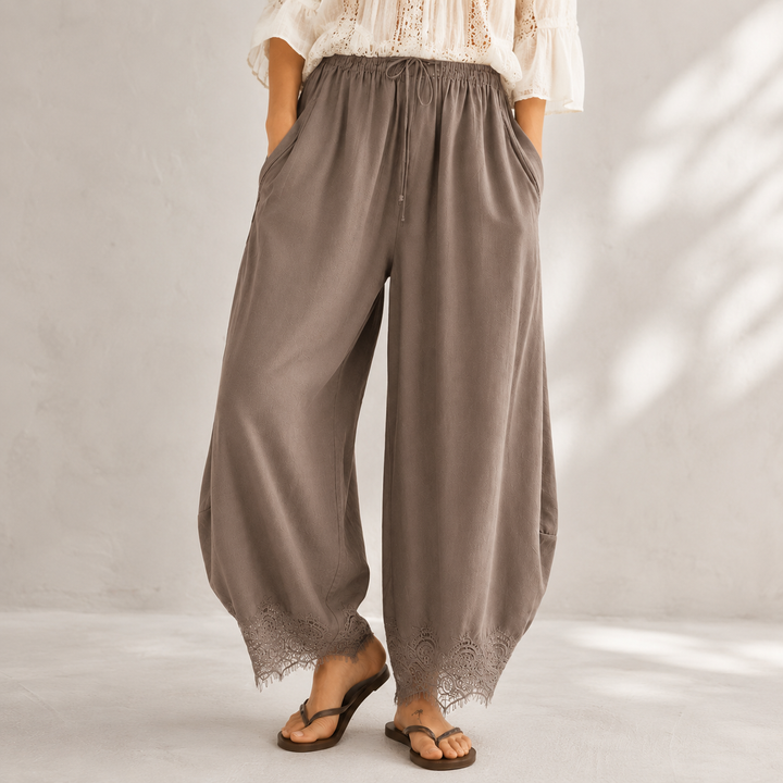 Aurelie Lace-Trimmed Pants