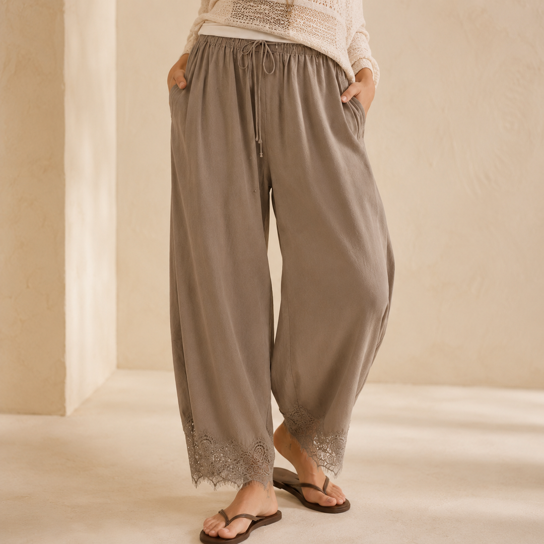 Aurelie Lace-Trimmed Pants