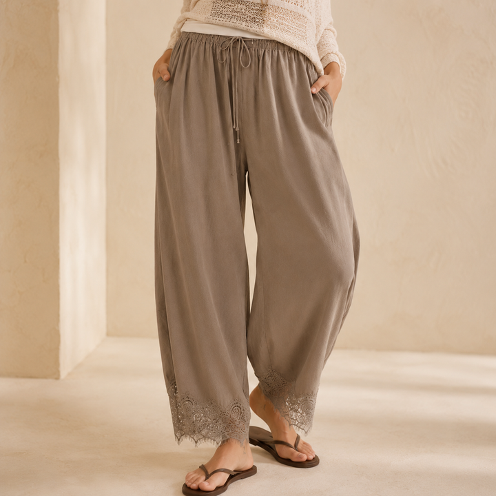 Aurelie Lace-Trimmed Pants
