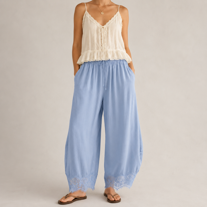 Aurelie Lace-Trimmed Pants
