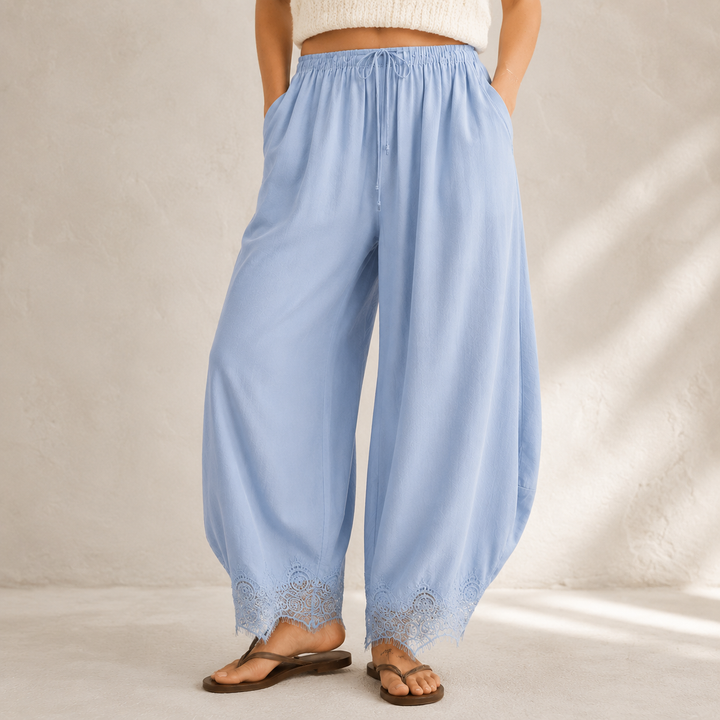 Aurelie Lace-Trimmed Pants