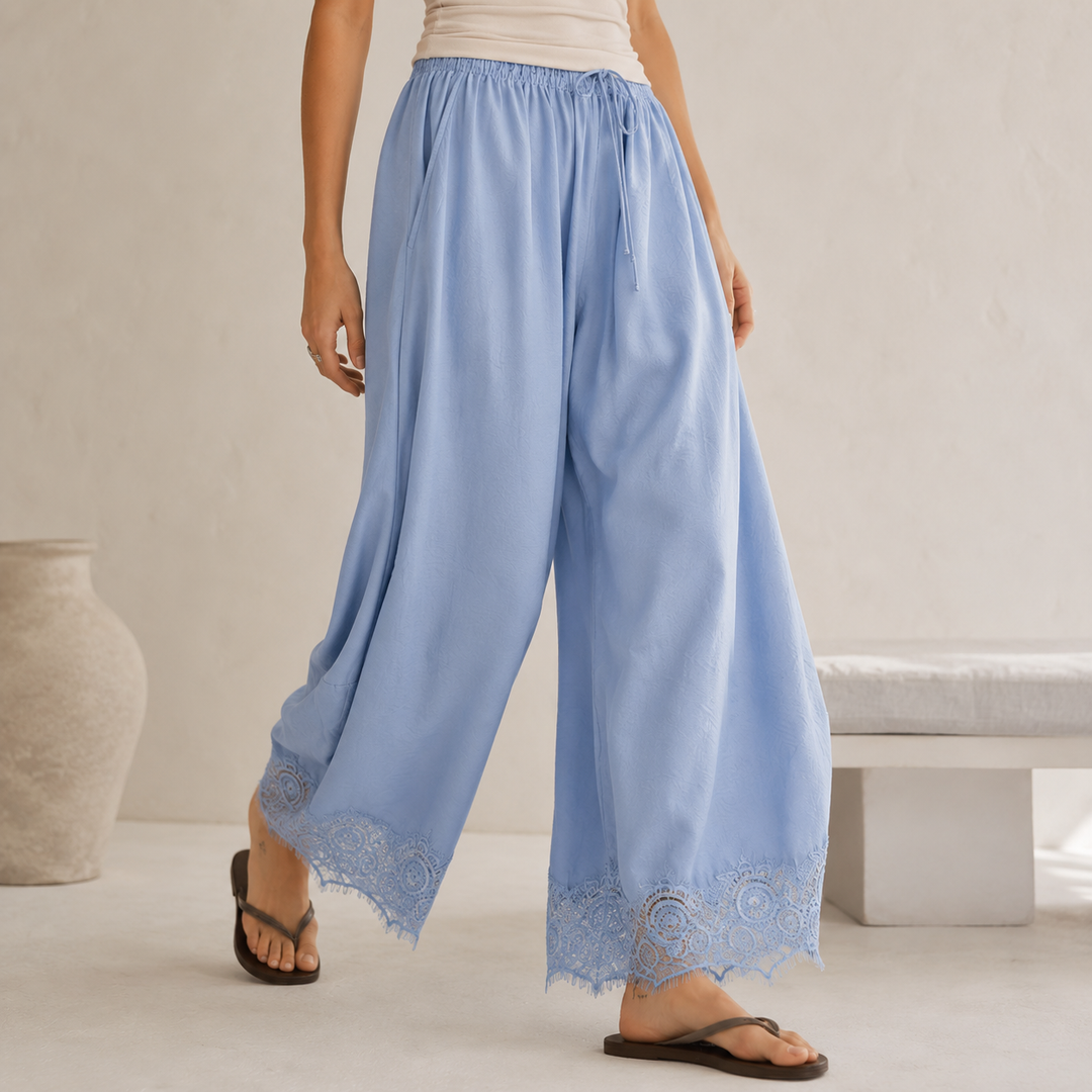 Aurelie Lace-Trimmed Pants