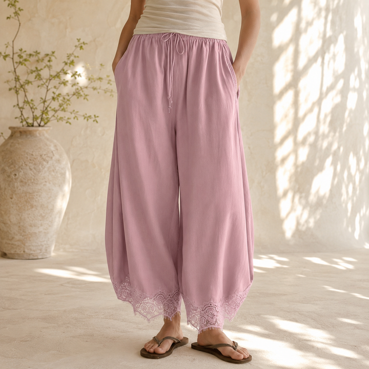 Aurelie Lace-Trimmed Pants