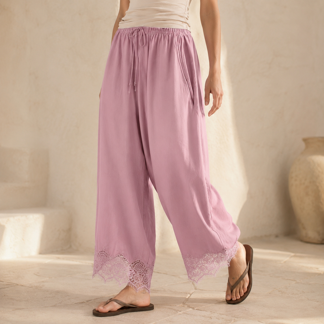 Aurelie Lace-Trimmed Pants