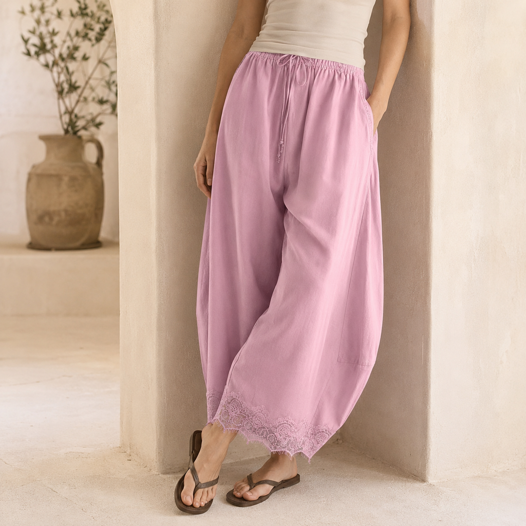 Aurelie Lace-Trimmed Pants