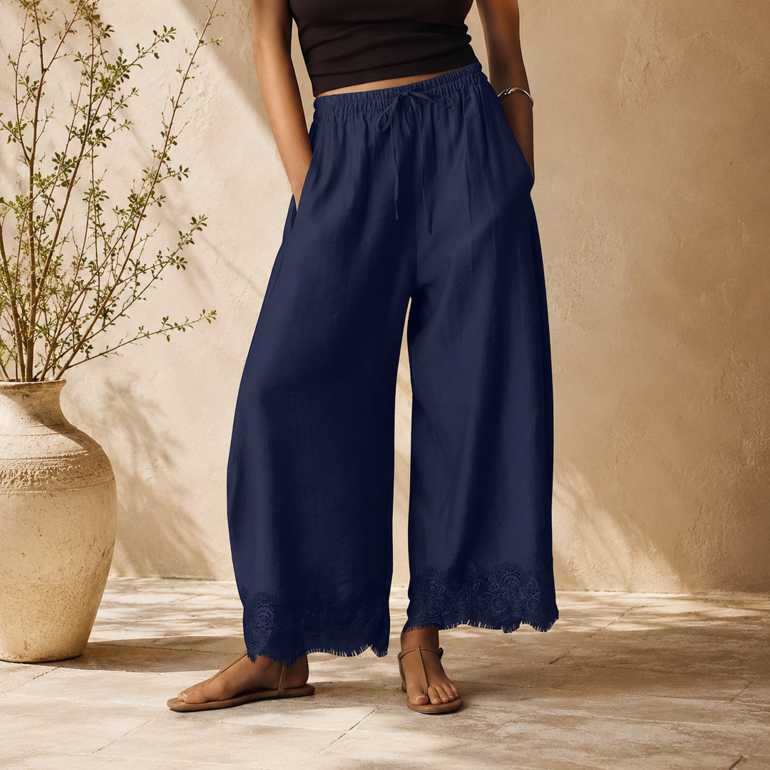 Aurelie Lace-Trimmed Pants