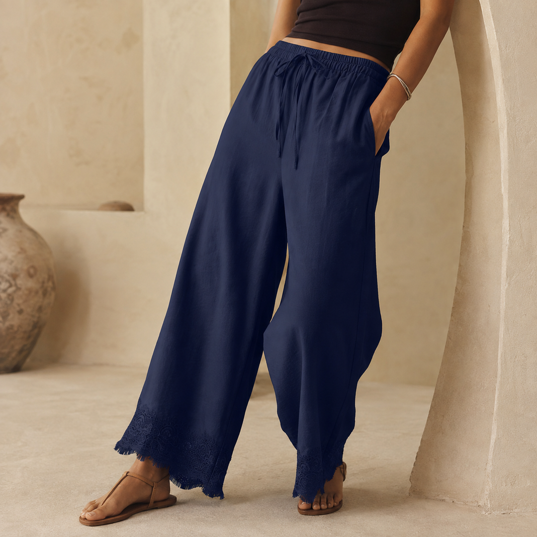 Aurelie Lace-Trimmed Pants