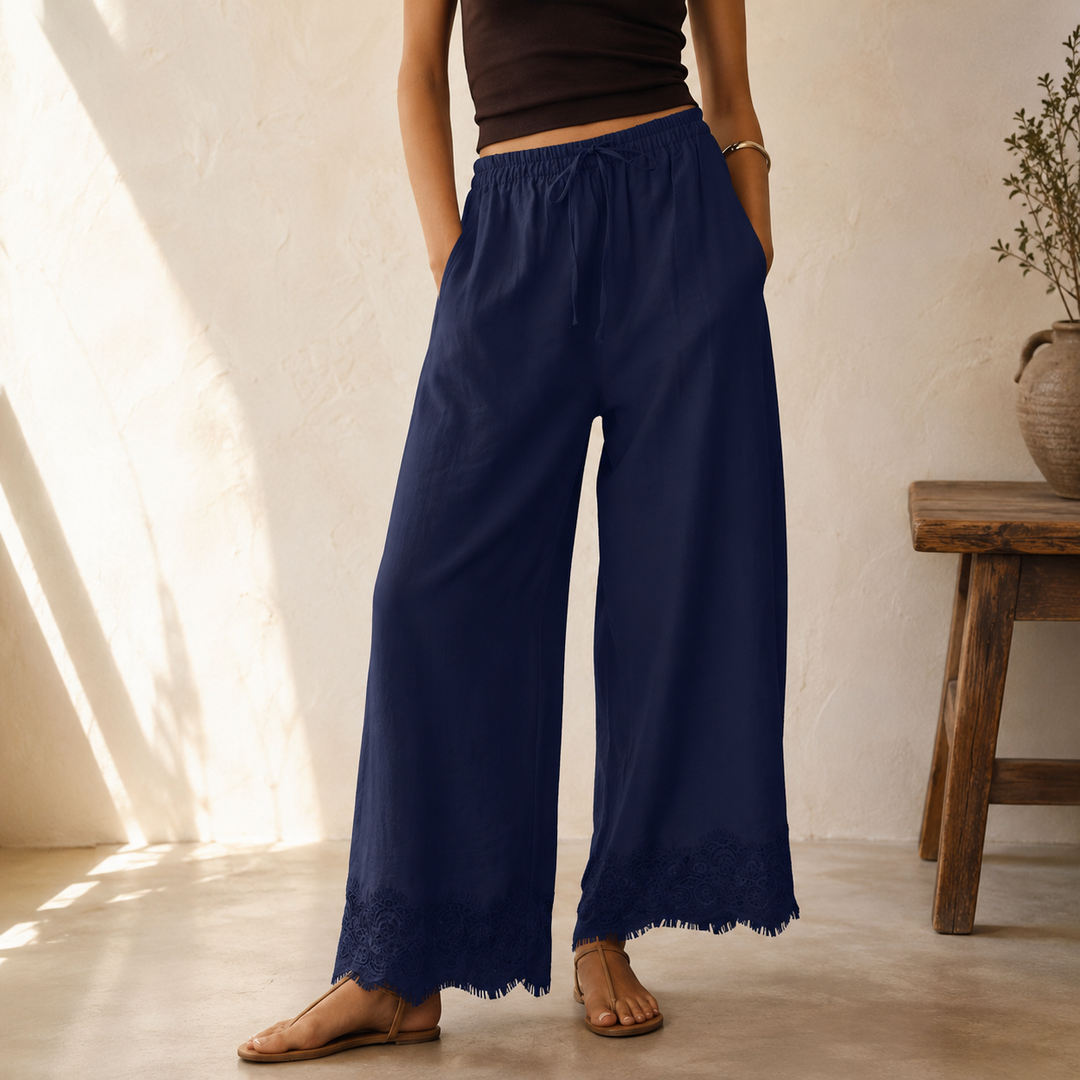 Aurelie Lace-Trimmed Pants