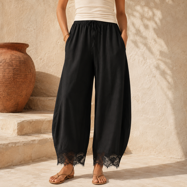 Aurelie Lace-Trimmed Pants