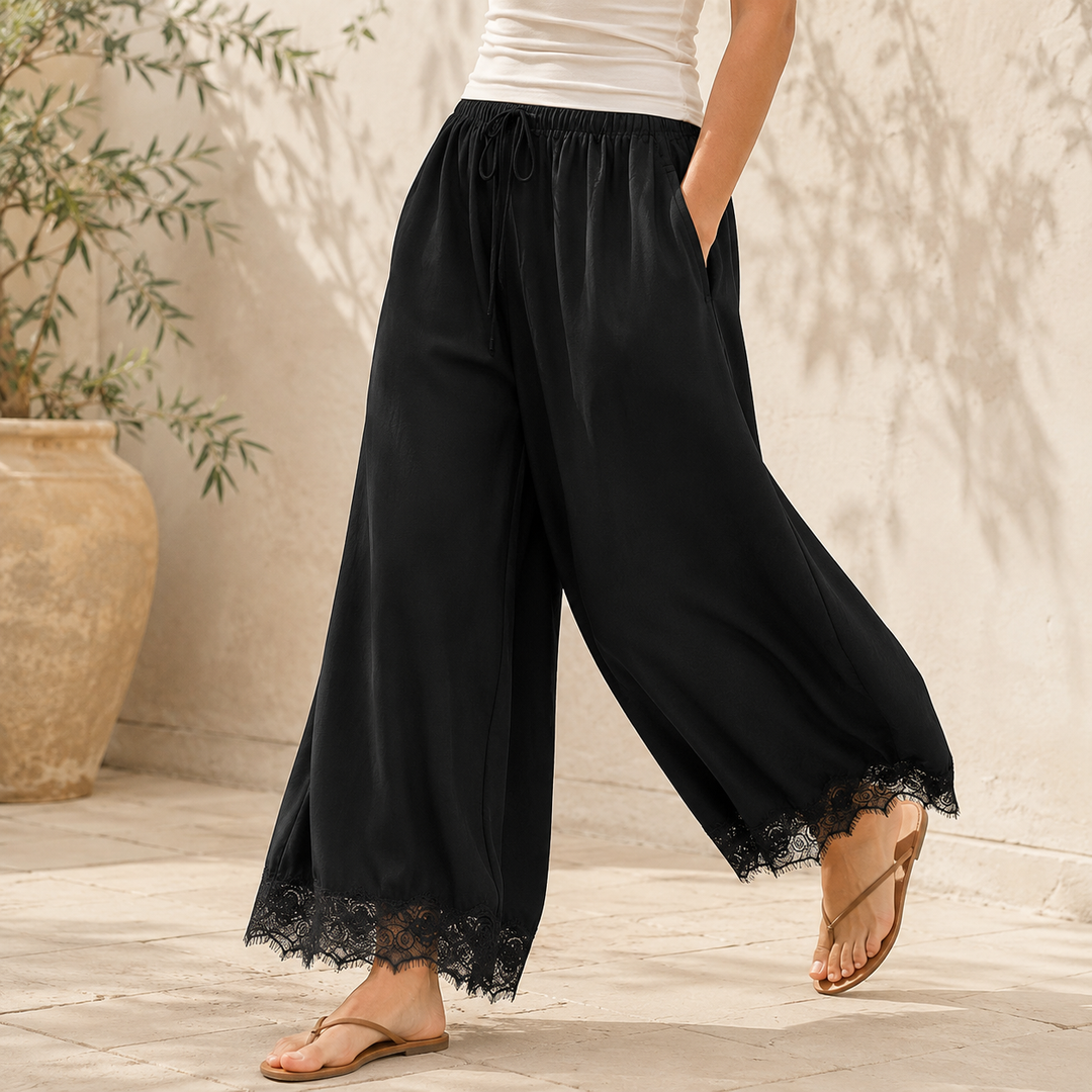 Aurelie Lace-Trimmed Pants