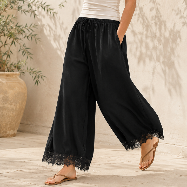 Aurelie Lace-Trimmed Pants