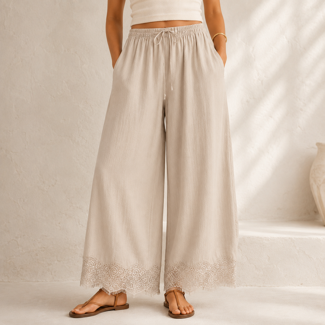 Aurelie Lace-Trimmed Pants
