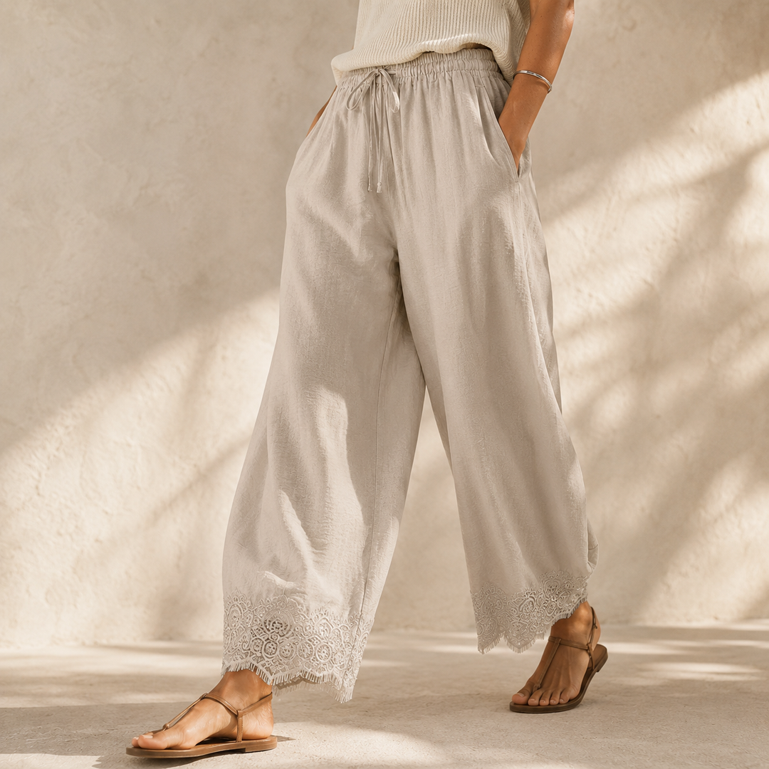 Aurelie Lace-Trimmed Pants