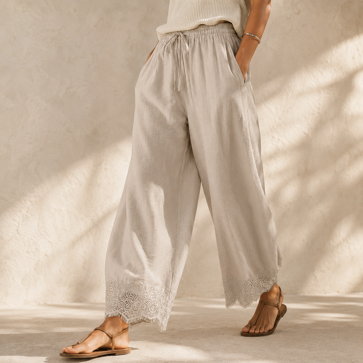 Aurelie Lace-Trimmed Pants