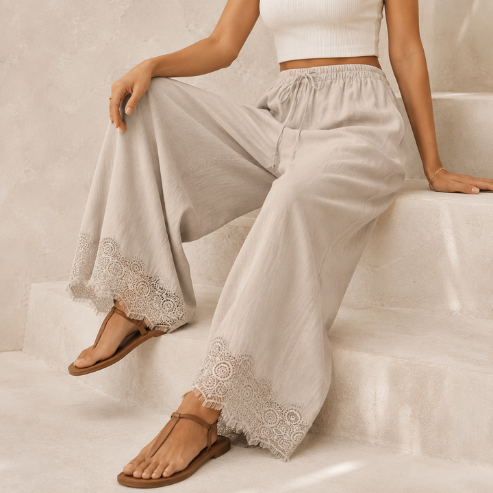 Aurelie Lace-Trimmed Pants