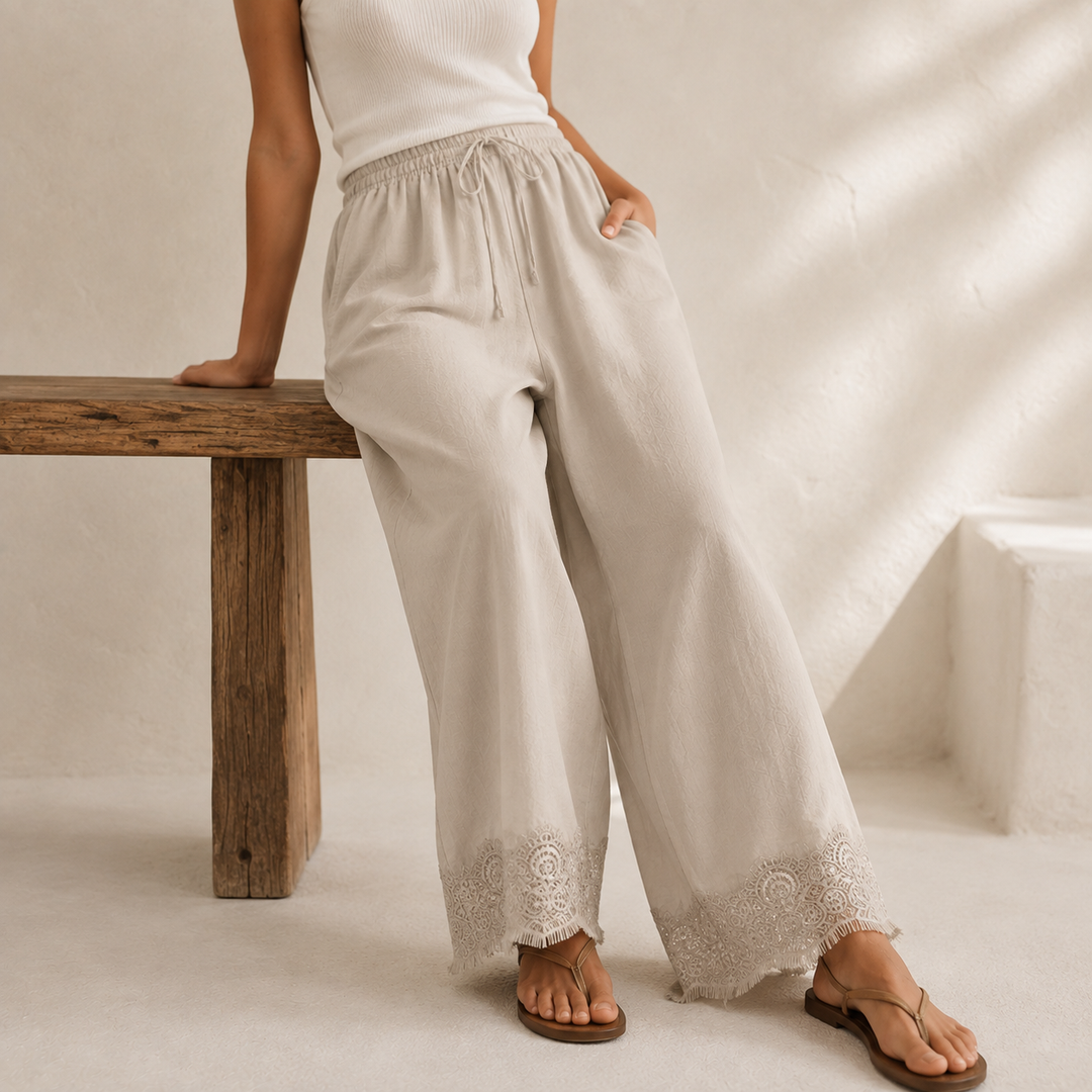 Aurelie Lace-Trimmed Pants