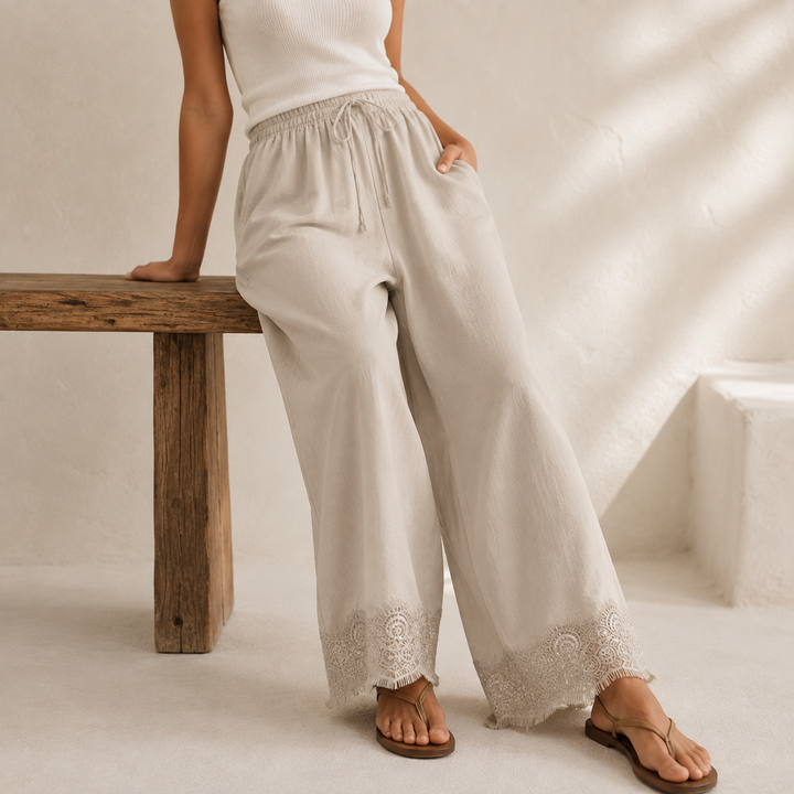 Aurelie Lace-Trimmed Pants