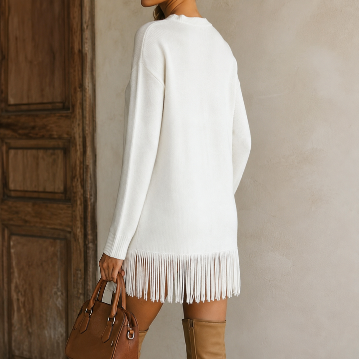 Maple Fringe Knit Dress