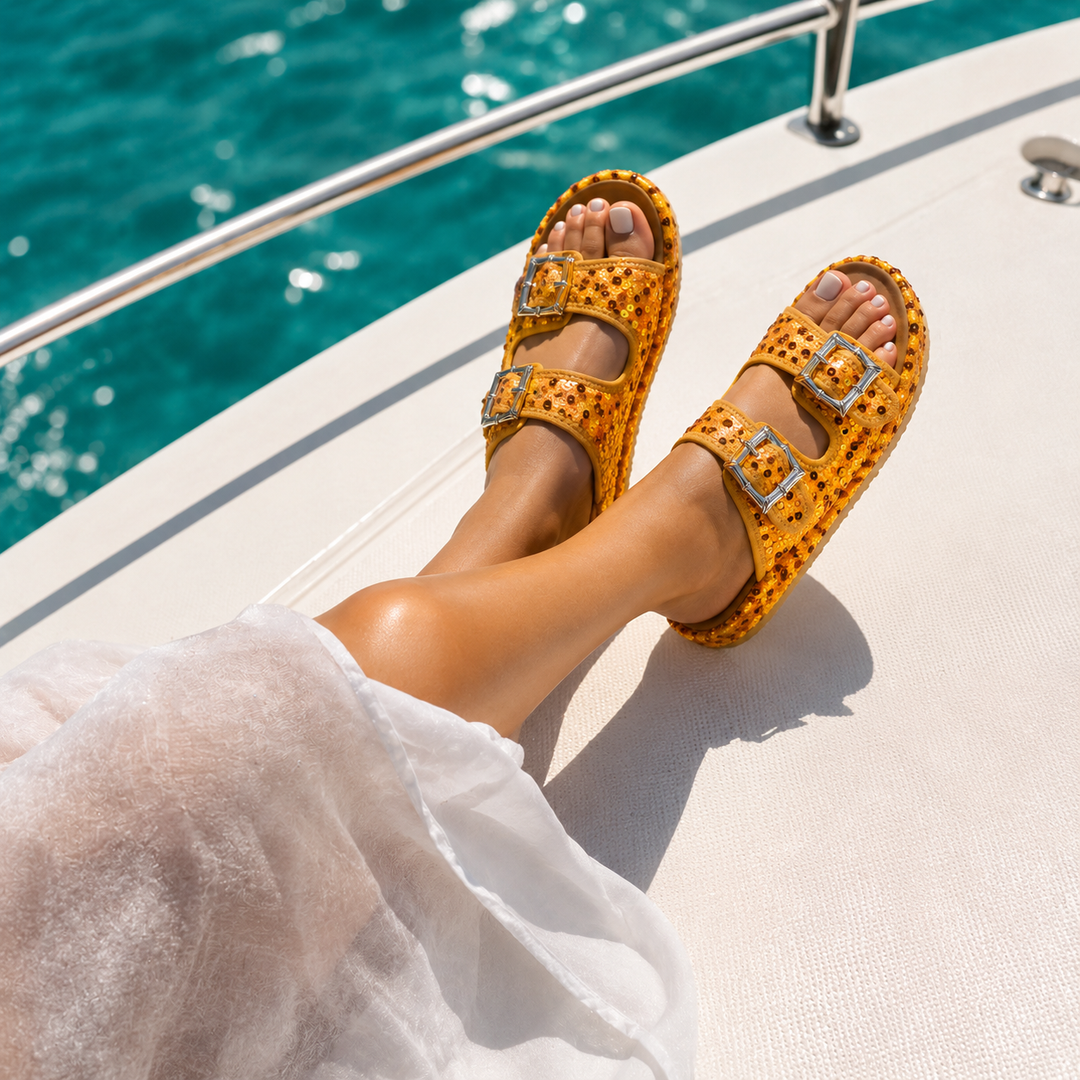 Aurore Sequin Sandals