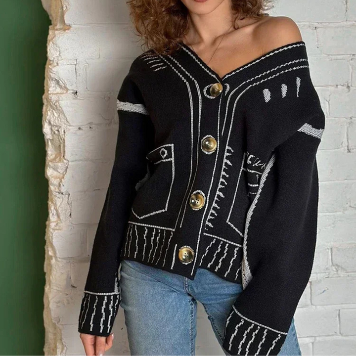 Oversized Animated Knitted Cardigan