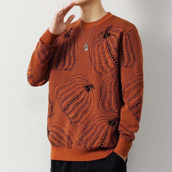 Classic Pumpkin-Patch Textured Sweater