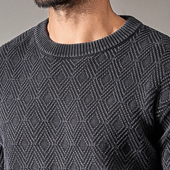 Raised Diamond Knit Pullover