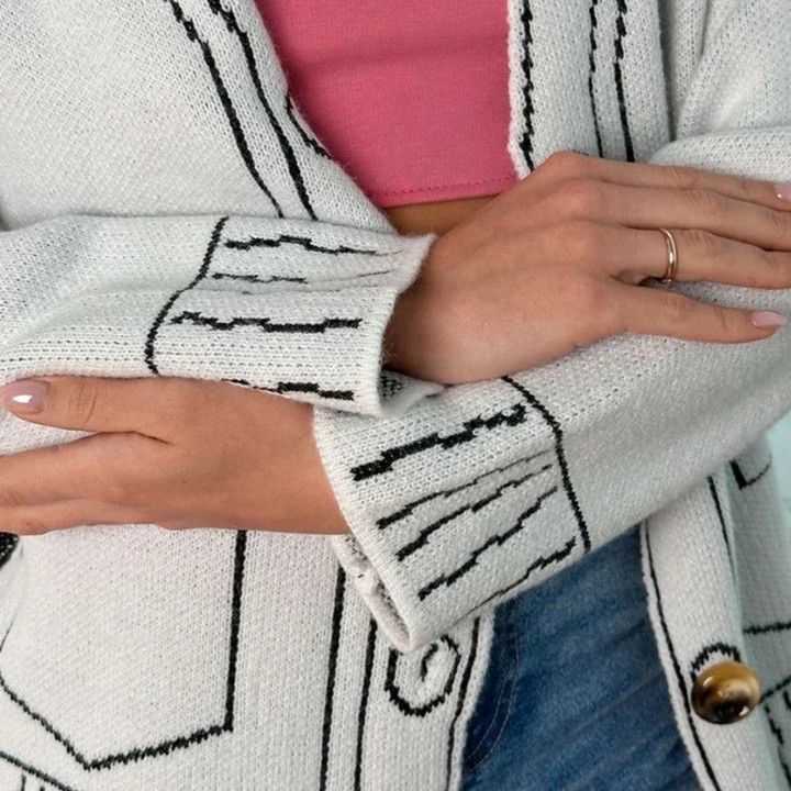 Oversized Animated Knitted Cardigan