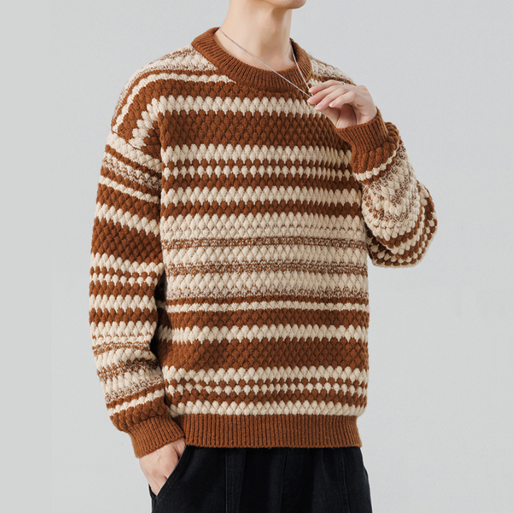 Fluffy Chevron Stripe Sweater