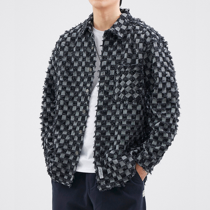 Frayed Patchwork Denim Jacket