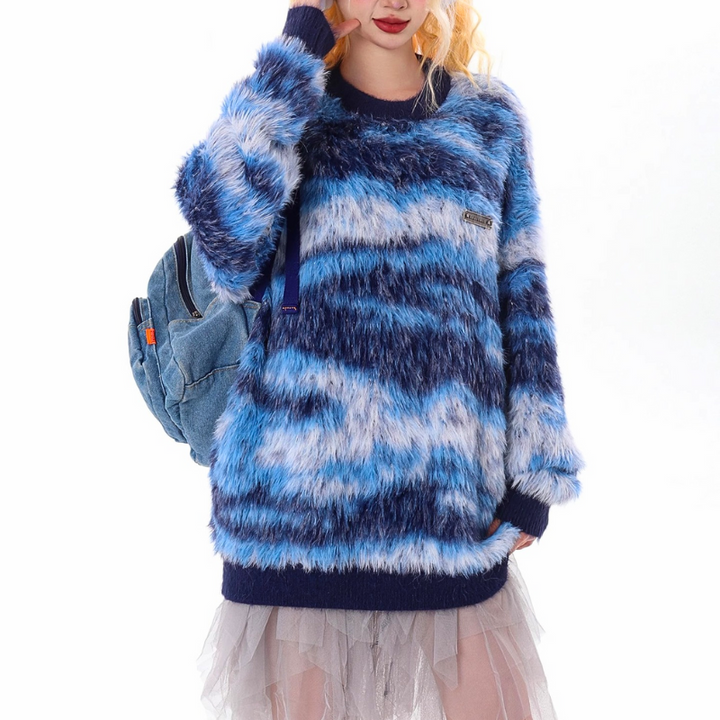 Ocean Swirl Shag Sweater