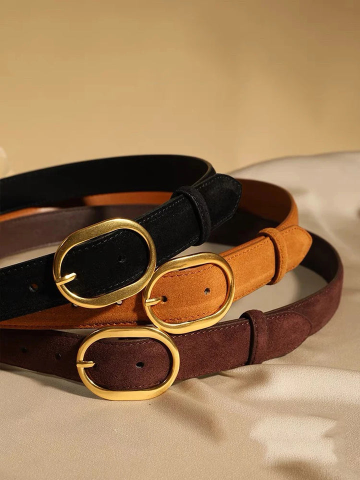 Signature Suede & Leather Belt