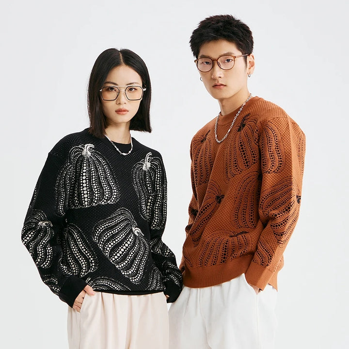 Classic Pumpkin-Patch Textured Sweater