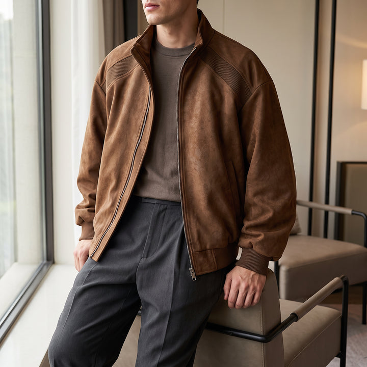 Keaton Washed Suede Bomber