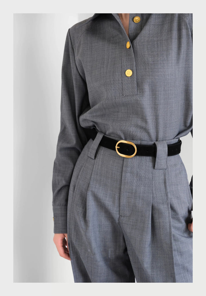 Signature Suede & Leather Belt