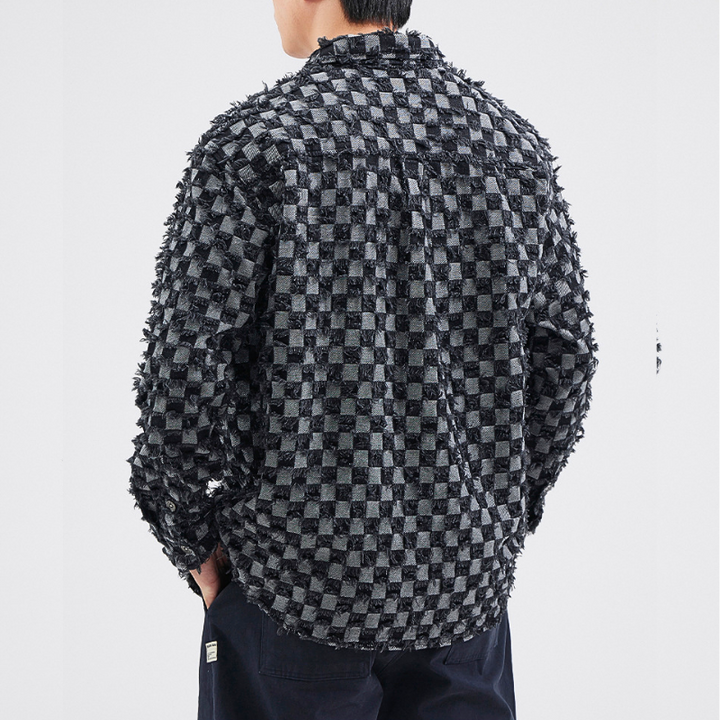 Frayed Patchwork Denim Jacket