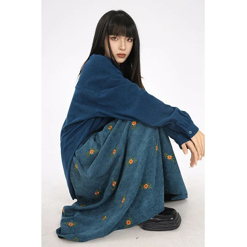 Celestial Charm Corduroy Skirt