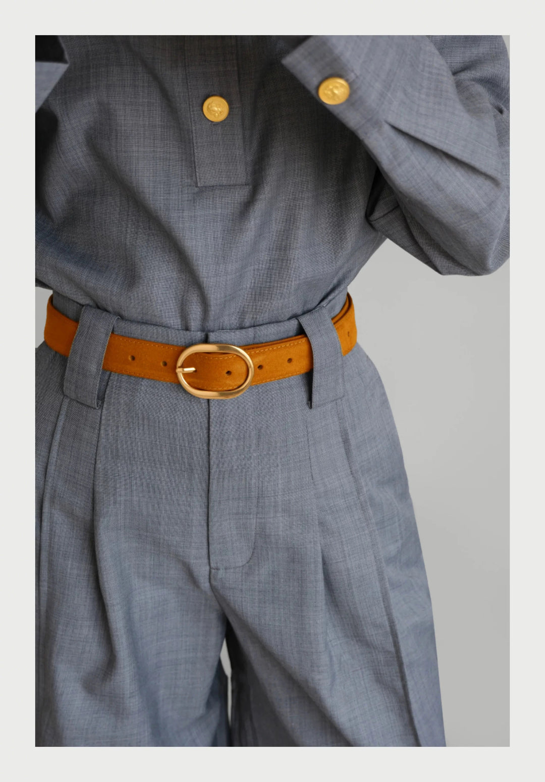 Signature Suede & Leather Belt