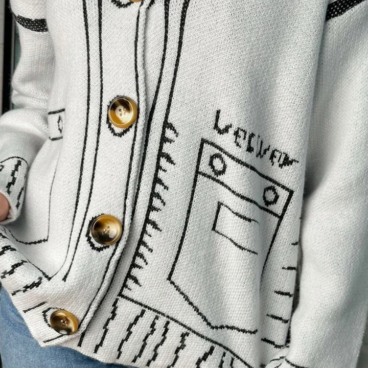 Oversized Animated Knitted Cardigan
