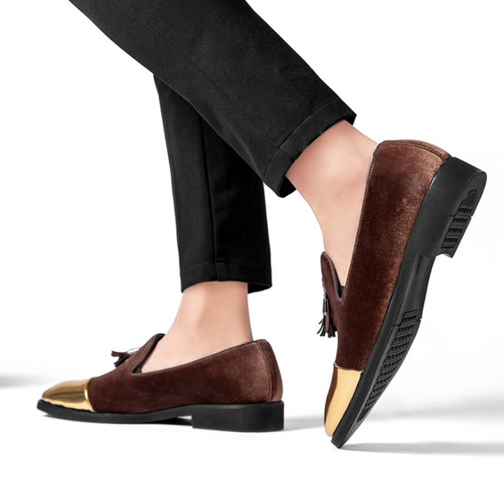 Gatsby Metallic Cap-Toe Loafers