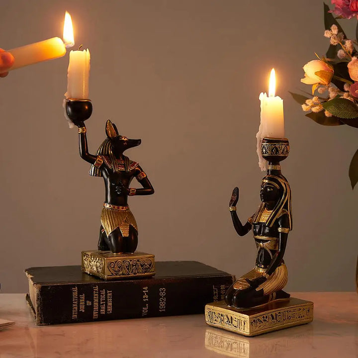 Ancient-Egypt Candle Holder Figurines