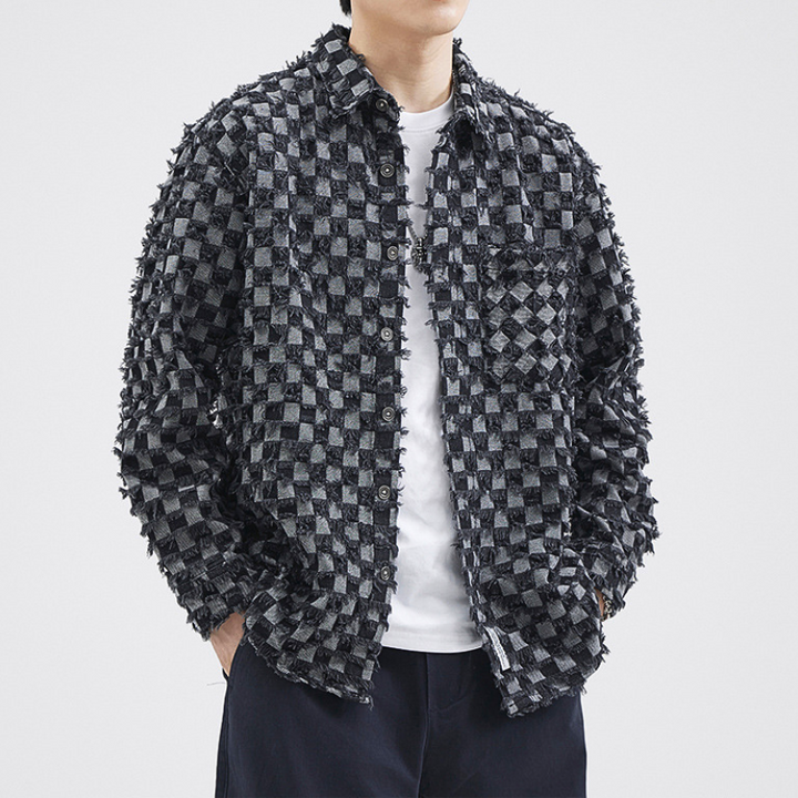 Frayed Patchwork Denim Jacket