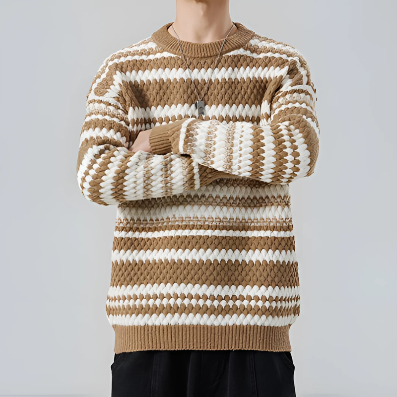 Fluffy Chevron Stripe Sweater