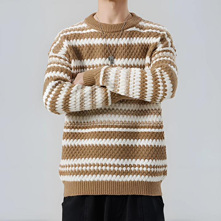 Fluffy Chevron Stripe Sweater