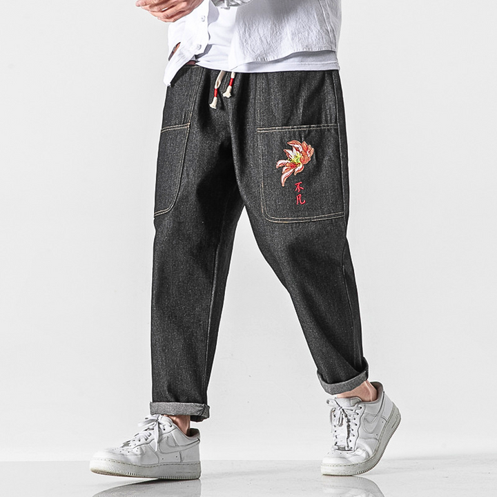 Takumi Embroidered Denim Pants