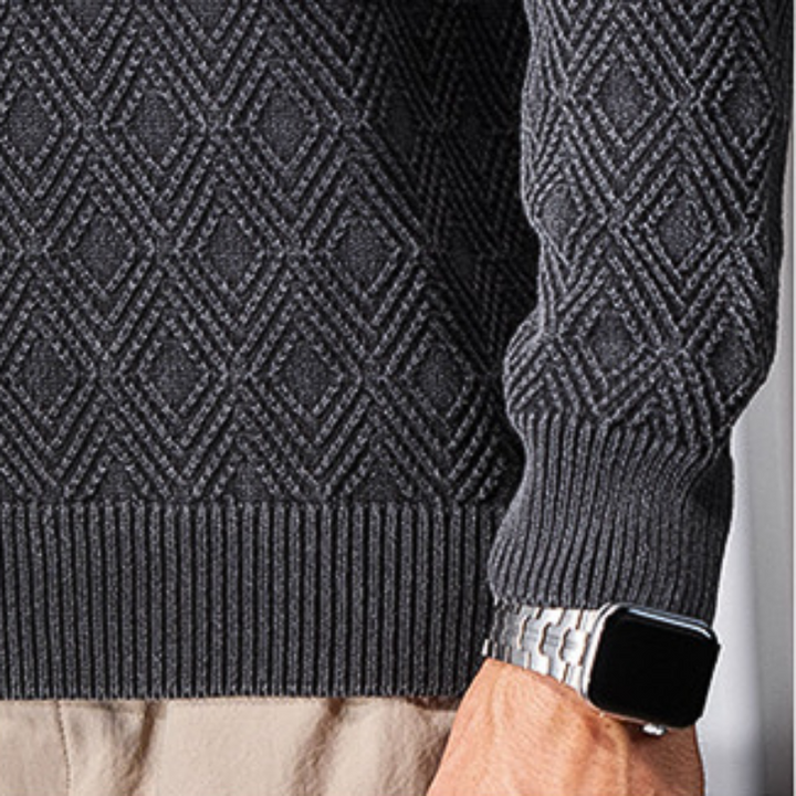 Raised Diamond Knit Pullover