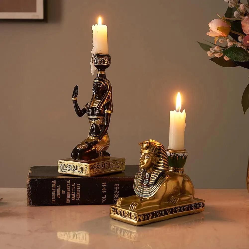 Ancient-Egypt Candle Holder Figurines