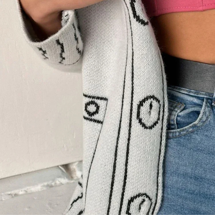 Oversized Animated Knitted Cardigan
