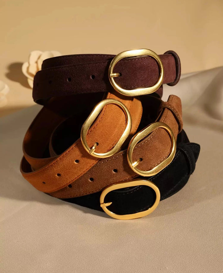 Signature Suede & Leather Belt