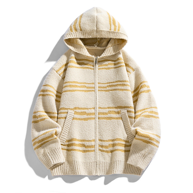 Sketch Stripe Hooded Cardigan